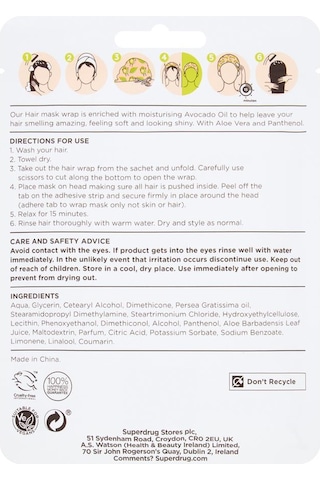 Superdrug Haır Mask Wrap Avocado