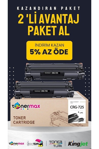 Canon Crg-725 Uyumlu Toner 2'li Paket /mf-3010 / Lbp-6000 / Lbp-6020/ Lbp-6030