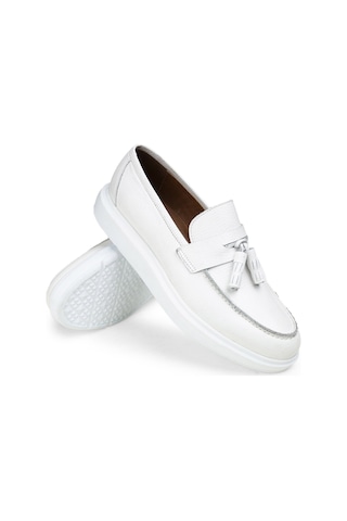 Deery Hakiki Deri Beyaz Comfort Erkek Loafer Beyaz (492271264) Beyaz