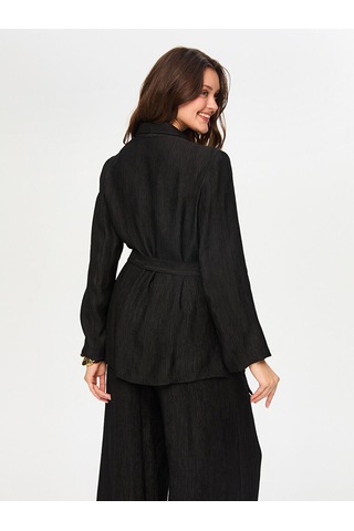 Faik Sönmez Kendinden Dokulu Kimono Ceket S26kmn003 Us26kmn00310 Siyah