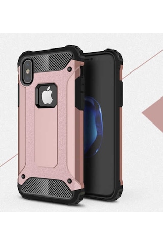 Noktaks - Apple Uyumlu iPhone X - Kılıf Çift Katman Zırh Tank Crash Military Kapak - Mavi