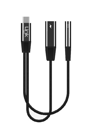 Linktech A202 Type-c To Type-c + 3.5mm Jack 65w 2in1 Dönüştürücü Adaptör -