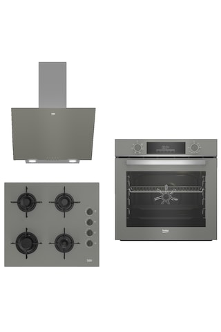 Beko New Grey Star BFC 330 G -BOCD T 6011 EG - BDE 6050 G1 3 lü Ankastre Set