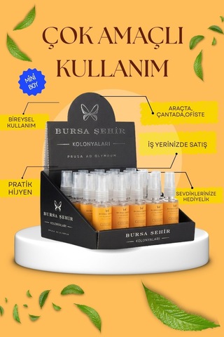 Bursa Şehir Kolonyaları, 20'li Altın Limon Kolonyası, Mini Set, Çanta Boy