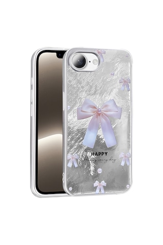 Apple iPhone Uyumlu, 17e Kılıf Desenli Zore Mep Kapak - İncili Fiyonk