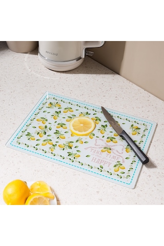 Aryıldız Limone Cam Kesme Tahtası 25x35 Cm Renkli