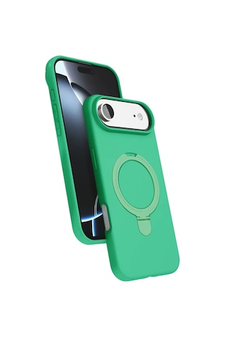 Newface Apple, Uyumlu iPhone 17 Air Regal Magsafe Standlı Kapak - Yeşil