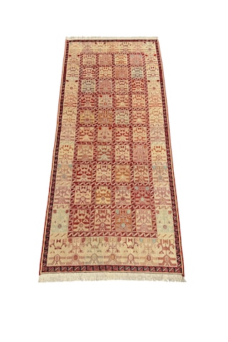 El Dokuma İpek Sumak Kilim 81x185 Yolluk Kilim