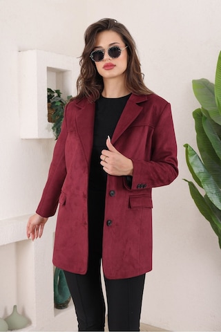 Süet Kadın Mont Bordo
