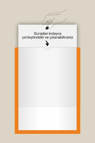 10 Adet A4 Turuncu Belge Sertifika Çerçevesi Kendinden Yapışkanlı Kolay Değiştirilebilir Föylük