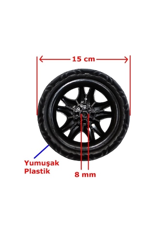 Tak Çıkar Pazar Araba Geçmeli Bebek Arabası Tekerleği 15 Cm 2Ad