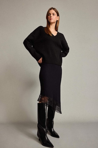 Defacto Slim Fit Dar Kesim Normal Bel Midi Etek G6622ax25wnbk81 Siyah-bk81