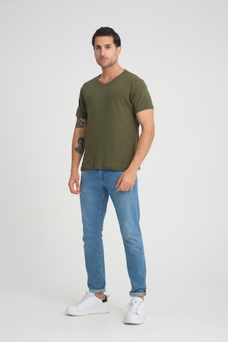 Alexander Gardi Alexandergardı Fitilli V Yaka Regular Fit T-shirt E24-74602 001