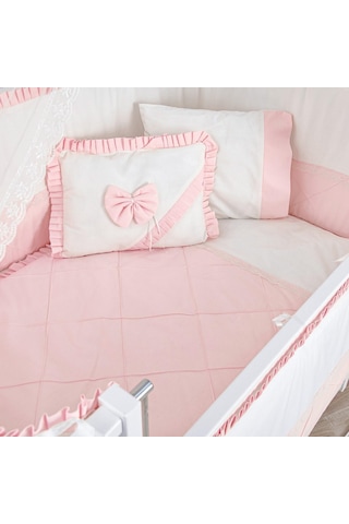 Meltem Kids Bambino Pudra Pamuklu Bebek Uyku Seti 70 x 110 CM Pembe