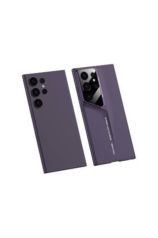 Zore Galaxy Uyumlu S23 Ultra Kılıf Ultra İnce Kamera Korumalı Sert Rubber Msra Procase Kapak-mor Mor