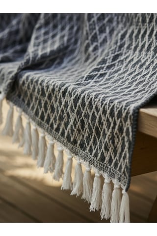 Beylini Çok Amaçlı Örtü Koltuk Çekyat Kilim Yatak Piknik Örtüsü Zemin Kaplama Yıkanabilir Saçaklı 170x200 Cm Siyah