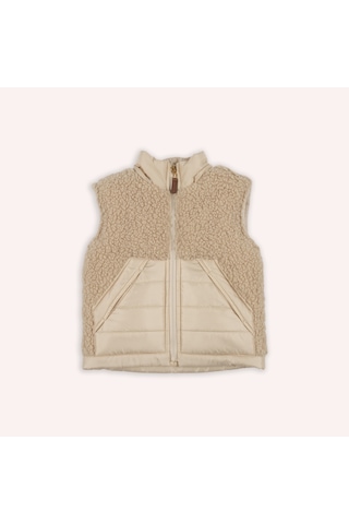 Erkek Çocuk Pelüş Detaylı Micro Yelek Bej 2421bb23008-4928 001
