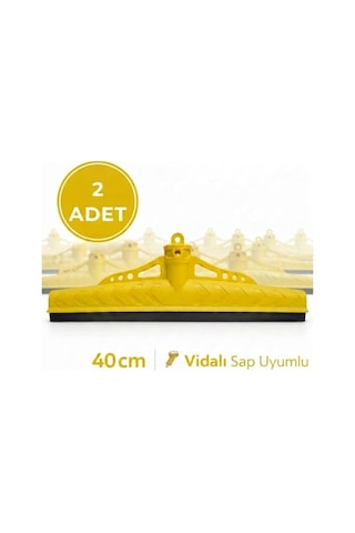 Mulpex Çekpas 40 Cm 2 Adet Vidalı Sap Uyumlu Sarı Renk Yersil Çekçek Yer Çekçeği Zemin Temizlik Aparatı