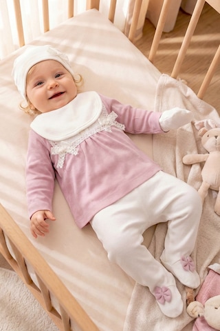 Babymod Fistolu 100% Pamuk Kız Bebek Takım 5'li Set Gülkurusu