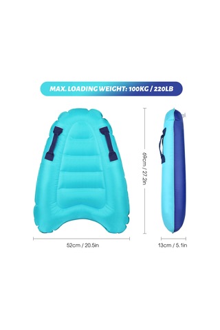 Geeksen Mavi Pvc-polyester Oxford Materyalinde 100 Kg Yük Taşıyan 69x52x13 Cm Şişme Sörf Tahtası