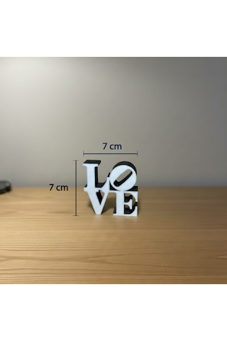 Modern "love" Tipografik Dekoratif Figür Minimalist Pla Masaüstü Aksesuarı Siyah Beyaz