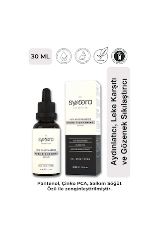 Synora Aydınlatıcı Leke Karşıtı ve Gözenek Sıkılaştırıcı Niasinamid Serum 30 ML