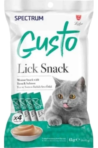 Reflex Gusto Lick Snack Ton Ve Somon Balıklı Sıvı Kedi Ödül Maması 1 Adet-4x15 Gr