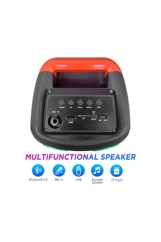 Diğer - Siyah - Bluetooth Hoparlör 10w Speaker Tws Kablolu Karaoke Mikrofon 2x4inç Rgb Işıklı 1500mah Batarya Bls-48