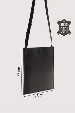 Hakiki Deri Kadın Omuz Çantası Siyah Smr8978 Siyah