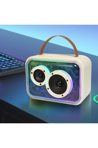 K13 Karaoke Box Kablosuz Hoparlör - Speaker Krem Nt-108818
