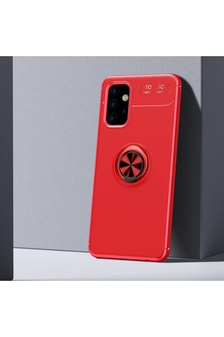 Samsung Uyumlu Galaxy A32 5g Kılıf Yüzüğü Stant Ve Araç Tutucu Olabilen Şık Esnek Premium Silikon Kapak Ryc/ravel Kirmizi