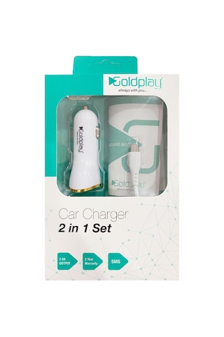 Goldplay 5 Volt 2.0 Amper Micro Araç Şarj ve Data Usb Kablo 2 In