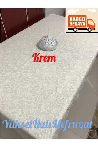 Muşamba Masa Örtüsü Dantel Görünümlü Dikdörtgen Yuvarlak