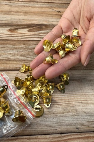 Çan Şeklinde Zil Gold Rengi 50 Adet Gold