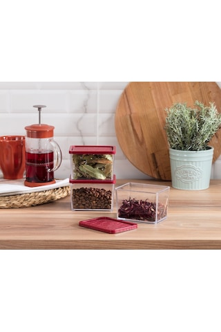 Madame Coco Quotidien Saklama Kabı Set 3 Adet Sakl000000004910x8x20 Cm-carmen Kırmızı