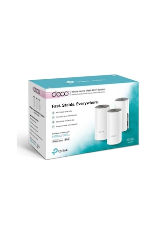 Tp Lınk Deco E4 3 Pack 1200mbps 2 4 Ghz & 5 Ghz Mesh Wıfı Indoor
