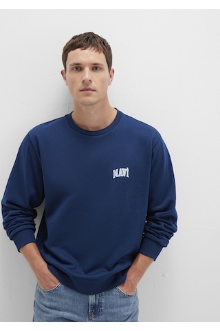 Mavi - Mavi Logo Baskılı Mavi Sweatshirt 0611716-89353 Lacivert