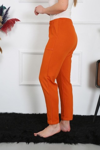 Akbeniz Kadın Pamuk Cepli 3 İplik Alt Eşofman Kremit 27510-kremit Kiremit