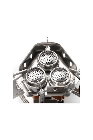 Hombey Taşınabilir Çift Katlı Çelik 3 Ateşli Fırın - Rüzgar Engeli, Hızlı Isıtma, 30kg Yük Kapasitesi, Piknik/outdoor Mutfak Gümüş