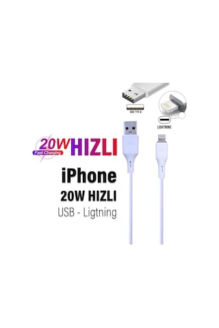 İphone Uyumlu Hızlı Şarj Kablosu 20w 3.4a Usb İphone Hızlı Şarj Kablosu