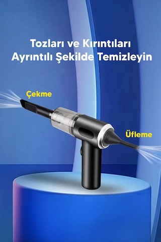 Taşınabilir Kablosuz Elektrikli El Süpürgesi- Ev, Ofis, Araba ,klavye Temizliği İçin İdeal
