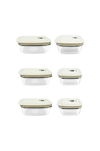 Karaca Cream 6'lı Şeffaf Saklama Kabı Set