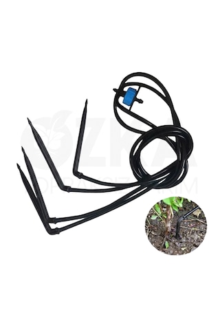 Saksı Sulama Sistemi 4 Çıkışlı Ahtapot Damlatıcı 8 L/h 10'lu Paket 40 Saksı 5 Mm Spagetti Hortumlu Sera Ve Topraksız Tarım İçin