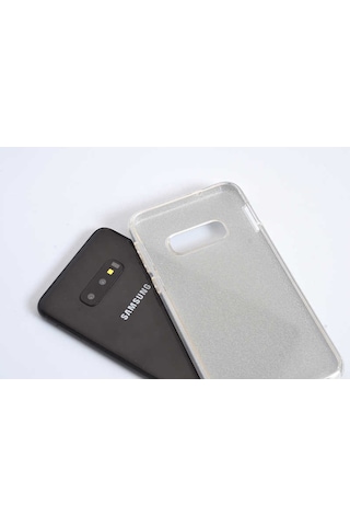 Samsung Uyumlu Galaxy S10E Kılıf Zore Shining Silikon-Siyah
