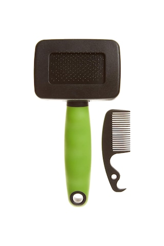 Gro 5800 İnce Metal Dişli Kedi Tarağı, S, Green