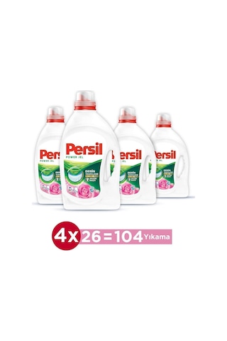 Persil Power Jel Çamaşır Deterjanı Gülün Büyüsü 4 x 1690 ML 104 Yıkama