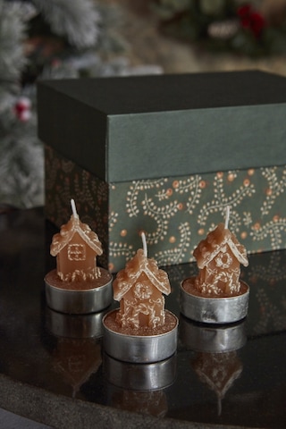 Karaca Home New Year Yılbaşı 24 Ginger House 3'lü Tealight Mum 1 153.09.01.1743