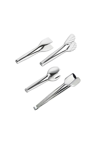 Nehir 4'lü Çelik Maşa Seti Izgara+makarna+servis+pasta Maşa