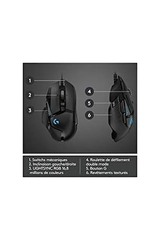 G G502 Hero Kablolu Oyuncu Mouse, Lıghtsync Teknolojisi, 25.600 Dpı, 11 Programlanabilir Tuş, 121 Gr Ağırlık, Siyah