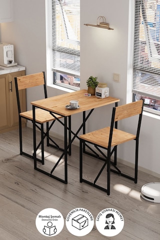 Bofigo 2li Mutfak Seti Mutfak Masa Ve Sandalye Seti Balkon Masası Cafe Seti Maysa Çam